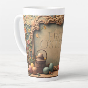Vintager Osterzauber mit festlichen Blumenzitaten Milchtasse