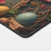 Vintager Osterzauber mit festlichen Blumenzitaten Schreibtischunterlage (Ecke)