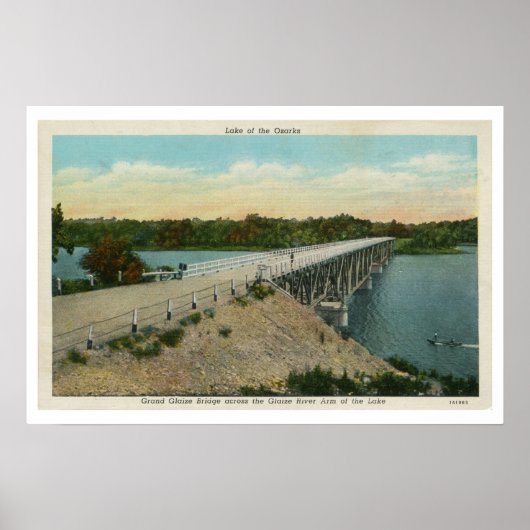 Vintager Ozarksee, Grand Glaize Bridge Poster (Vorne)