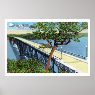 Vintager Ozarksee, Hurrikan-Deck-Brücke Poster