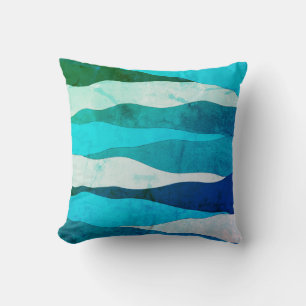Vintager Ozean Blue Throw Kissen