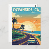 Vintager Ozean Postkarte (Vorne/Hinten)