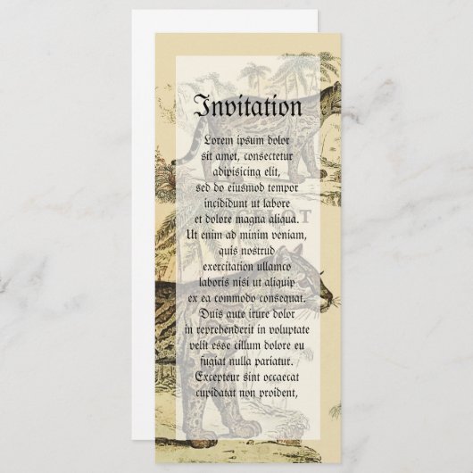 Vintager Ozelot Einladung (Vorne/Hinten)
