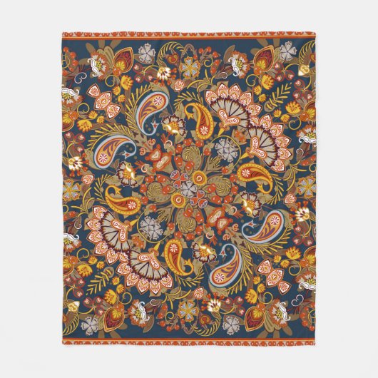 Vintager Paisley-Bandana-Druck, Seidenhalsschal od Fleecedecke (Vorderseite)