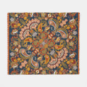 Vintager Paisley-Bandana-Druck, Seidenhalsschal od Fleecedecke (Vorderseite (Horizontal))