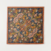 Vintager Paisley-Bandana-Druck, Seidenhalsschal od Wandteppich (Vorderseite (Horizontal))