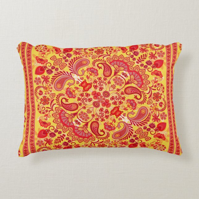 Vintager Paisley-Bandanabdruck, Seidenhals  Dekokissen (Vorderseite)