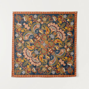 Vintager Paisley-Bandanabdruck, Seidenhalsschal od Wandteppich