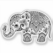Vintager Paisley-Elefant Aufkleber (Vorderseite)