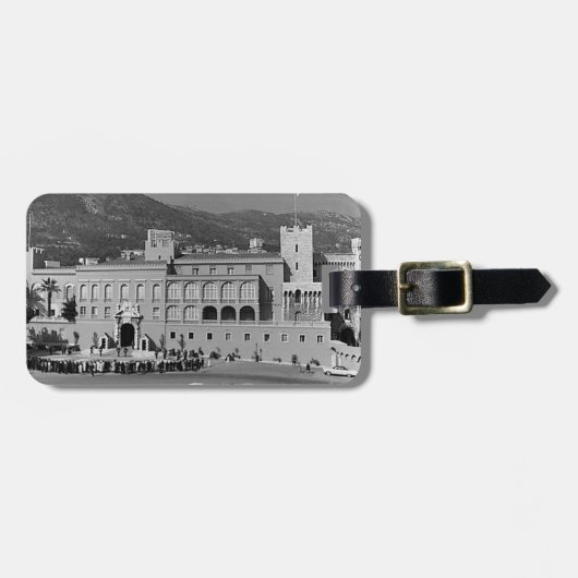 Vintager Palast des Fürstentums Monaco Gepäckanhänger (Vorderseite horizontal)
