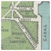 Vintager Palast von Versailles-Karte Stoff (Nahaufnahme)