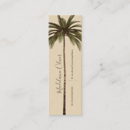 Vintager Palm Tree QR Code Tropisches Elegant Mini Visitenkarte