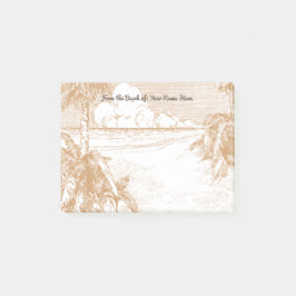Vintager Palm Tree Strand Etching Custom Post Post-it Klebezettel