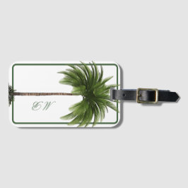Vintager Palm Tree Tropical Elegante Momgram Gepäckanhänger