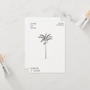 Vintager Palm Tree Zielort WeddingSave the Date Einladung