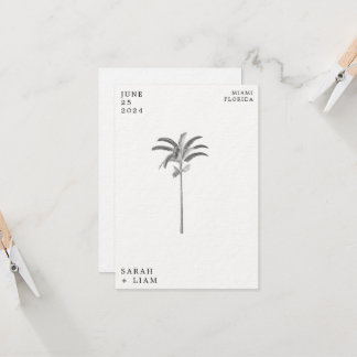 Vintager Palm Tree Zielort WeddingSave the Date Einladung