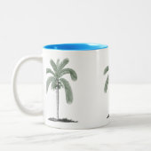 Vintager Palmbaum Zweifarbige Tasse (Links)