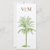 Vintager Palmenbaum Einladung zum Hochzeitsfeiern (Rückseite)