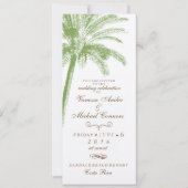 Vintager Palmenbaum Einladung zum Hochzeitsfeiern (Vorderseite)