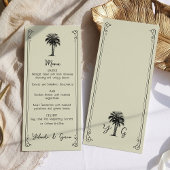Vintager Palmenbaum Elegantes Hochzeitmenü