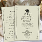 Vintager Palmenbaum Hochzeitsfeier Programm