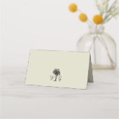 Vintager Palmenbaum-Hochzeitstisch Platzkarte (Rückseite)