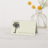 Vintager Palmenbaum-Hochzeitstisch Platzkarte (Vorderseite)