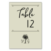 Vintager Palmenbaum Mit Monogramm Hochzeit Tischnummer (Rückseite)