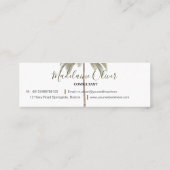 Vintager Palmenbaum Tropisches Grün Mini Visitenkarte (Rückseite)