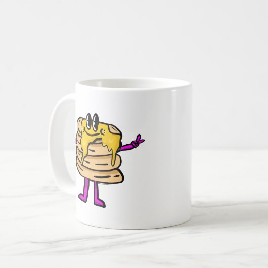 Vintager Pancake Cartoon Kaffeetasse (Vorderseite Links)
