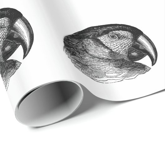 Vintager Papagei Geschenkpapier (Rolleneckpunkt)