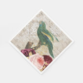 Vintager Papagei Serviette (Ecke)
