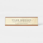 Vintager Papierhintergrund besonders angefertigt Schreibtischnamensplakette (Vorderseite )