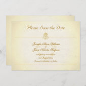 Vintager Papierstil aus Pergament Save the Date (Vorne/Hinten)