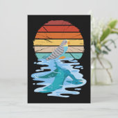 Vintager Parakeet-Vogel mit Spiegelbild Einladung (Stehend Vorderseite)