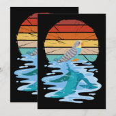 Vintager Parakeet-Vogel mit Spiegelbild Einladung (Vorne/Hinten)