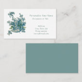 Vintager Parasol Blauer Bouquet Visitenkarte (Vorne/Hinten)