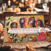 Vintager Pardoned-Truthühner-Erntedank Feiertagskarte