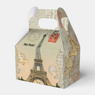 Vintager Paris-Collagen-Eiffel-Turm personalisiert Geschenkschachtel
