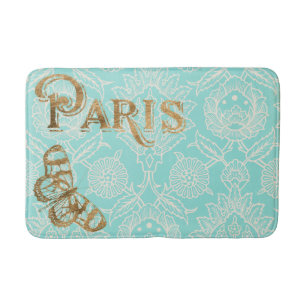 Vintager Paris-Goldentwurf Badematte