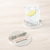 Vintager Paris-Parfüm-Aufkleber Sandstein Untersetzer (Seite)