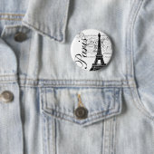 Vintager Paris- u. Eiffel-Turm-Aufkleber Button (Beispiel)