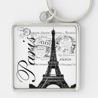 Vintager Paris- u. Eiffel-Turm-Aufkleber Schlüsselanhänger