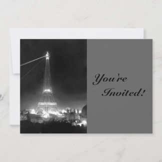 Vintager Pariser Eiffelturm Einladung