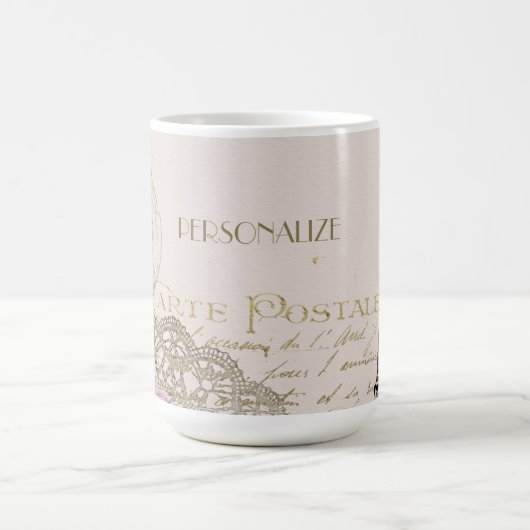 Vintager Pariser Eiffelturm personalisiert Kaffeetasse (Mittel)