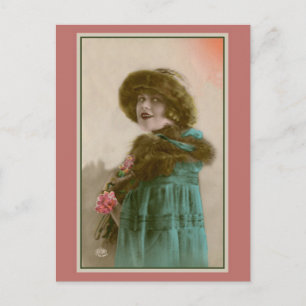 Vintager Pariser Frauenmantel Postkarte