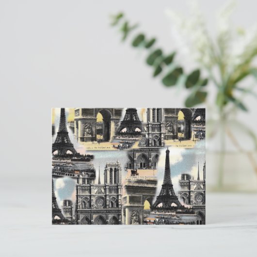 Vintager Pariser Reisesammler Eiffelturm Postkarte (Stehend Vorderseite)