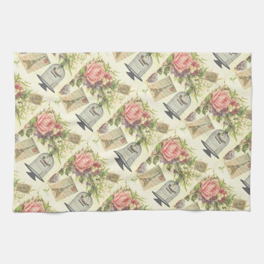 Vintager Pariser Themenpark Eiffelturm Geschirrtuch (Horizontal)