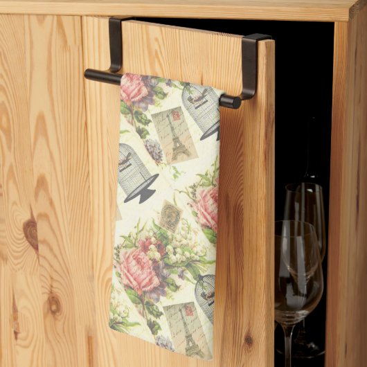 Vintager Pariser Themenpark Eiffelturm Geschirrtuch (Drittel gefaltet)