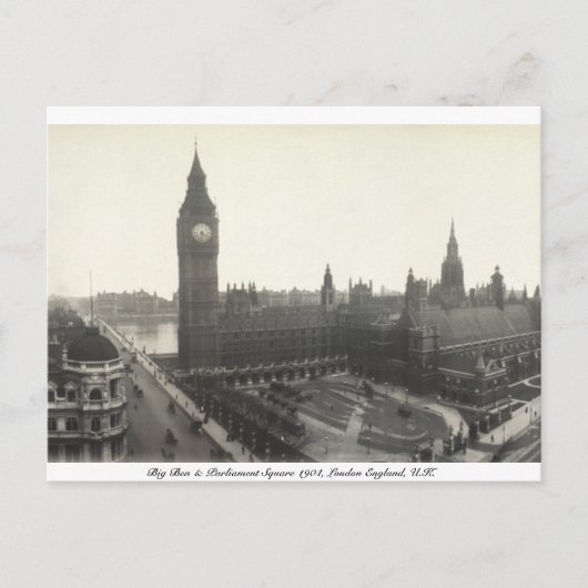 Vintager Parlamentsplatz, Big Ben 1904 London Postkarte (Vorderseite)